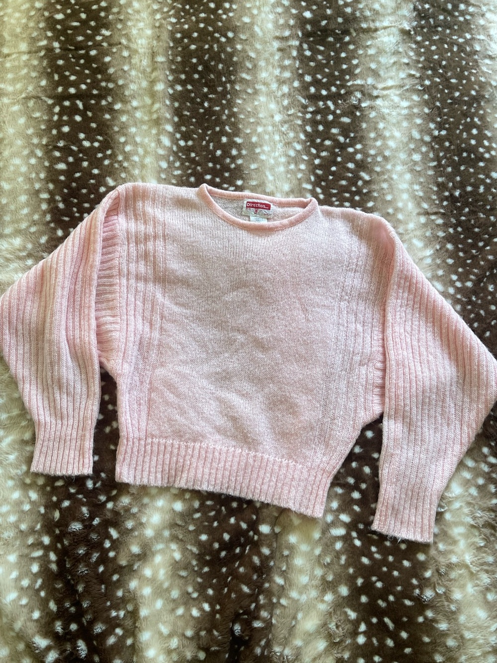 Vintage light pink knit dolman sleeve sweater